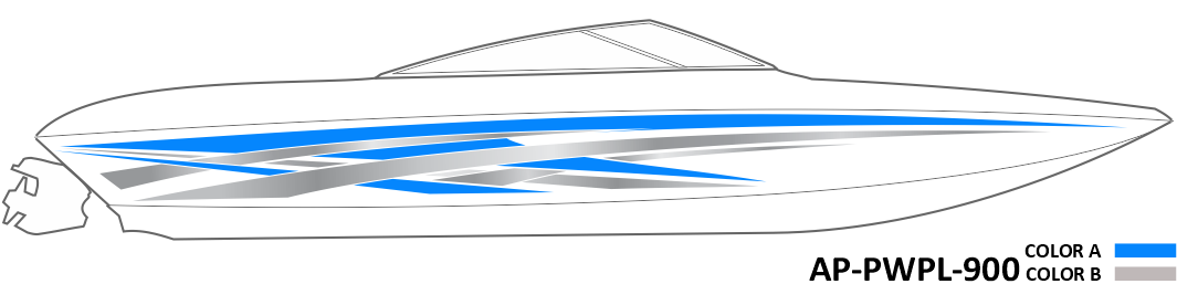 AP-PWPL-900 Powerplay Series 2 Color Vinyl Boat Graphics Kit