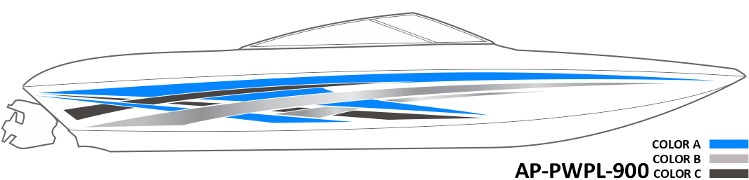 AP-PWPL-900 Powerplay Series 3 Color Vinyl Boat Graphics Kit