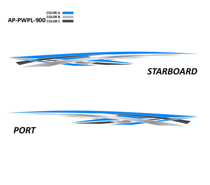 AP-PWPL-900 Powerplay Series 3 Color Vinyl Boat Graphics Kit