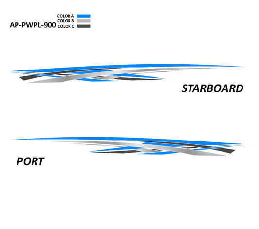 AP-PWPL-900 Powerplay Series 3 Color Vinyl Boat Graphics Kit