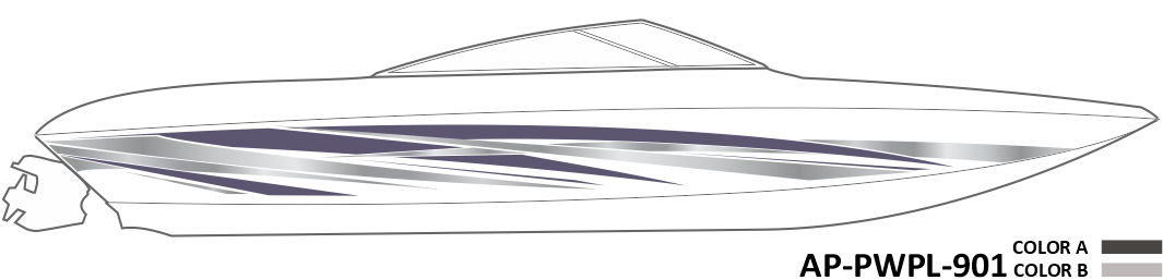 AP-PWPL-901 Powerplay Series 2 Color Vinyl Boat Graphics Kit