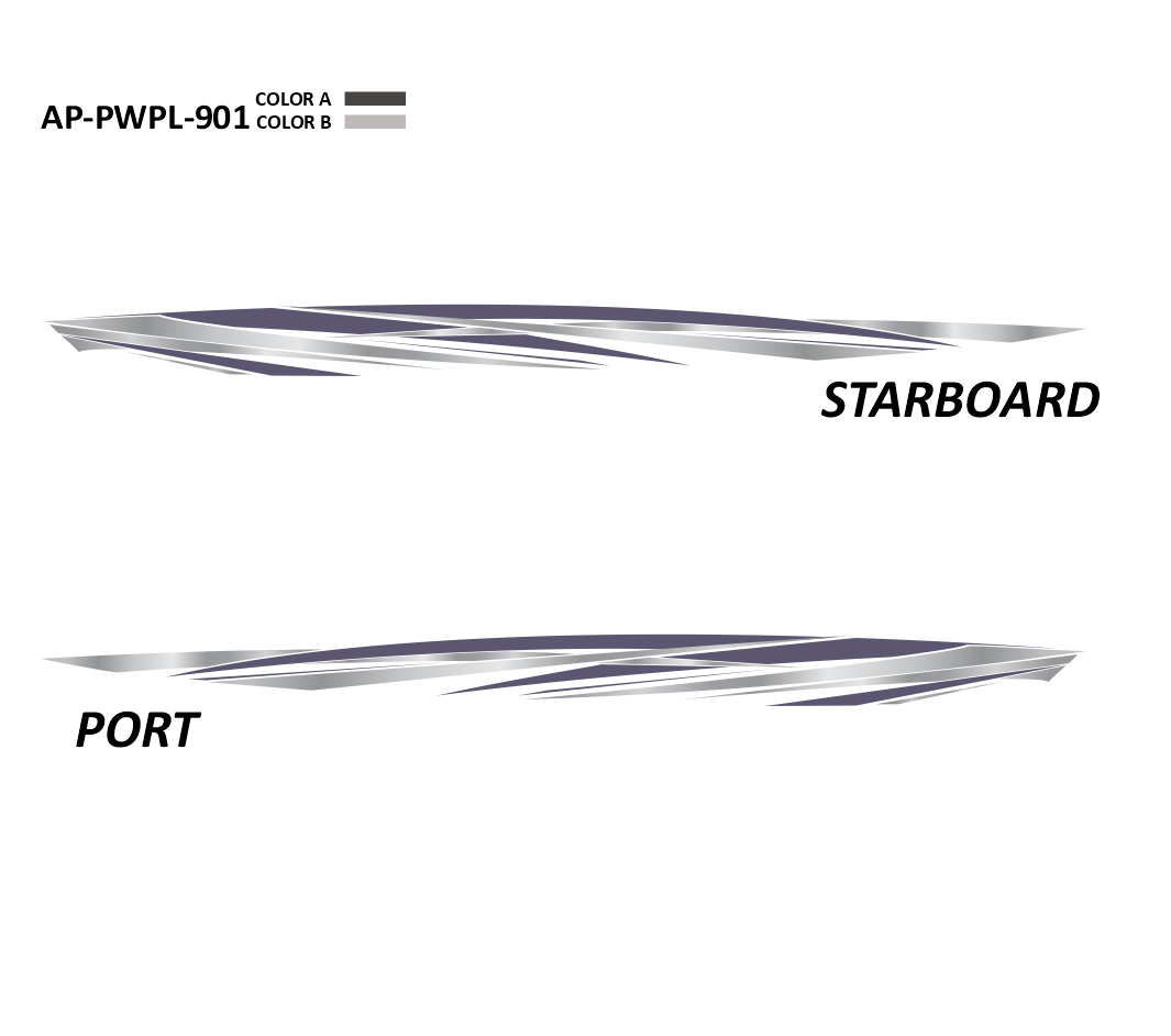 AP-PWPL-901 Powerplay Series 2 Color Vinyl Boat Graphics Kit