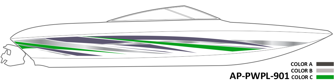 AP-PWPL-901 Powerplay Series 3 Color Vinyl Boat Graphics Kit