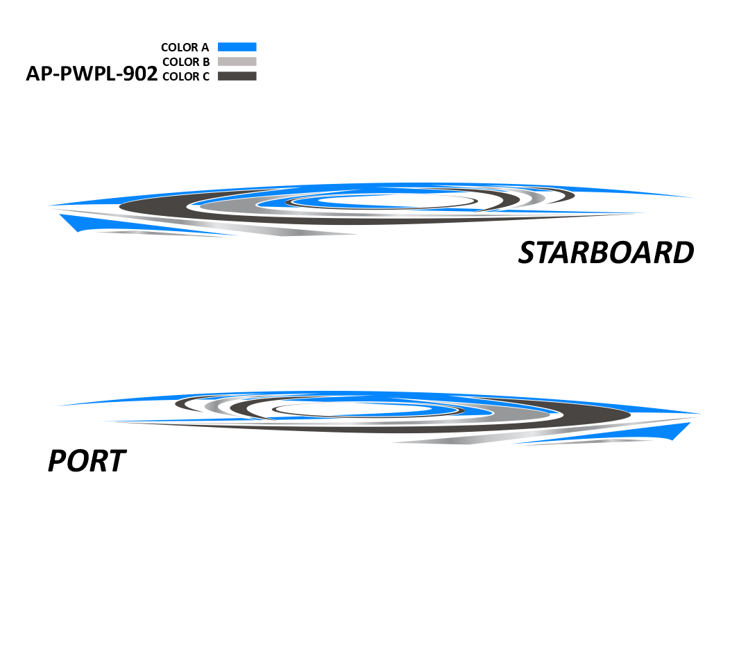 AP-PWPL-902 - Powerplay Series 3 Color Vinyl Boat Graphics Kit