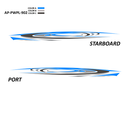 AP-PWPL-902 - Powerplay Series 3 Color Vinyl Boat Graphics Kit