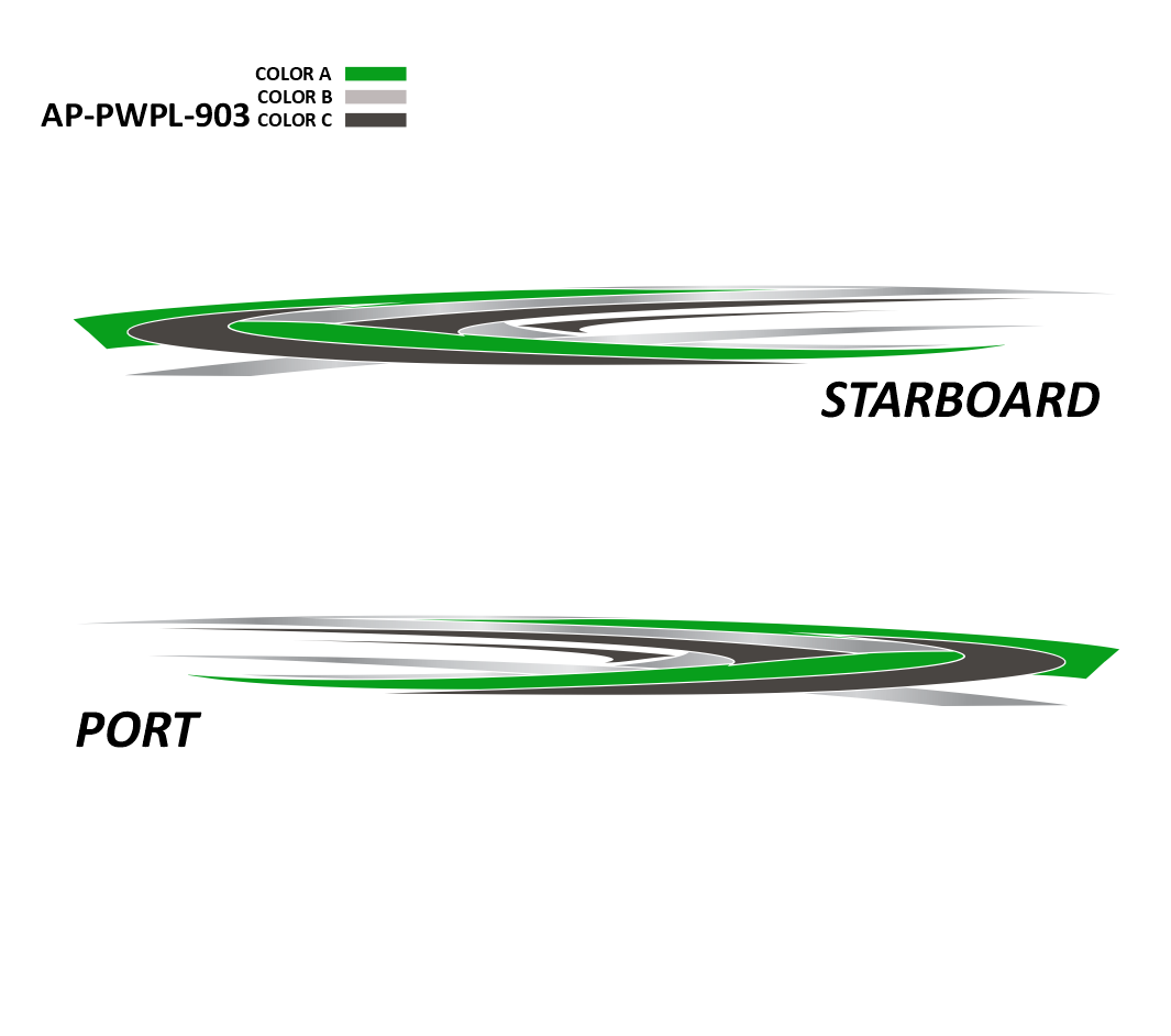 AP-PWPL-903 - Powerplay Series 3 Color Vinyl Boat Graphics Kit