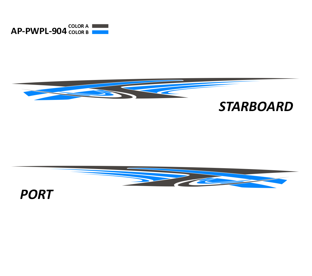 AP-PWPL-904 - Powerplay Series 2 Color Vinyl Boat Graphics Kit