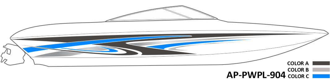 AP-PWPL-904 - Powerplay Series 3 Color Vinyl Boat Graphics Kit