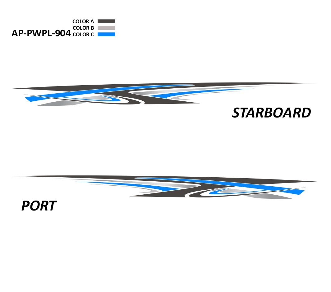 AP-PWPL-904 - Powerplay Series 3 Color Vinyl Boat Graphics Kit