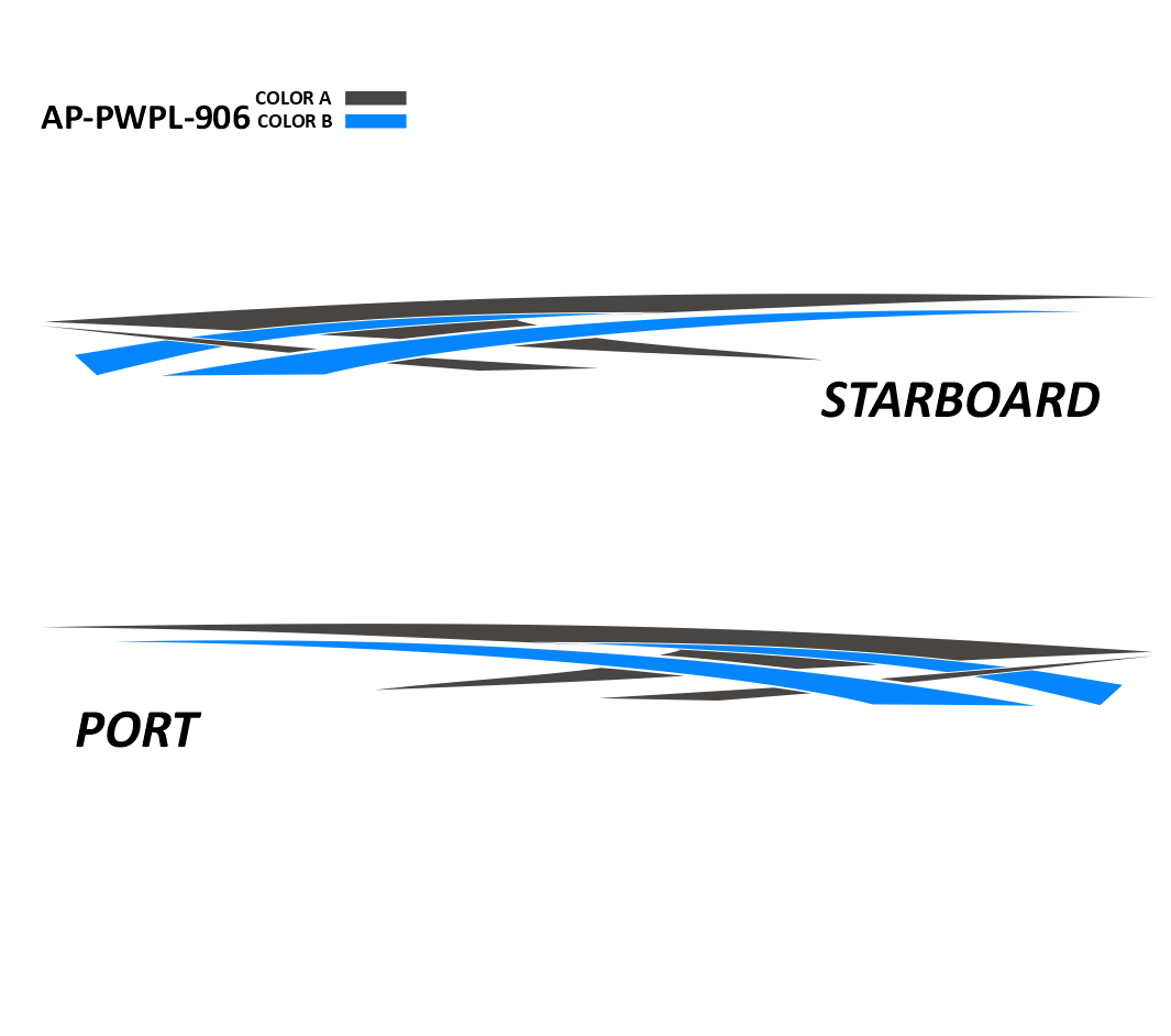 AP-PWPL-906 Powerplay Series 2 Color Vinyl Boat Graphics Kit
