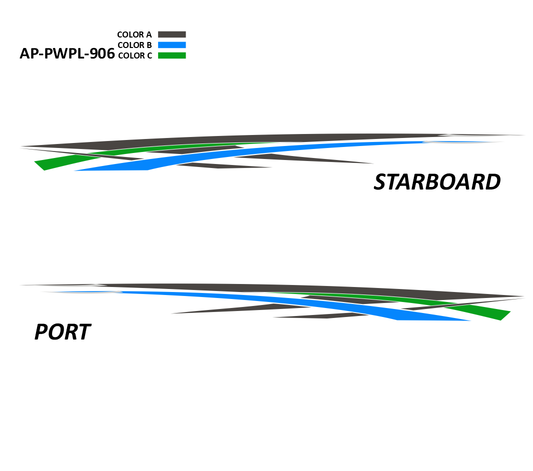 AP-PWPL-906 Powerplay Series 3 Color Vinyl Boat Graphics Kit