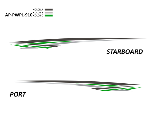 AP-PWPL-910 Powerplay Series 3 Color Vinyl Boat Graphics Kit