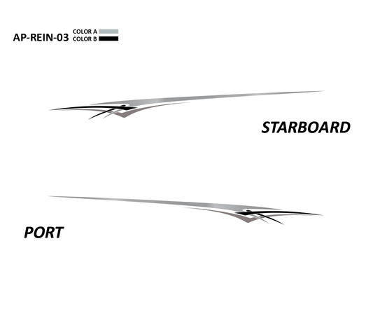 AP-REIN-03 - Reinell Series 2 Color Vinyl Boat Graphics Kit - Raceline Digital
