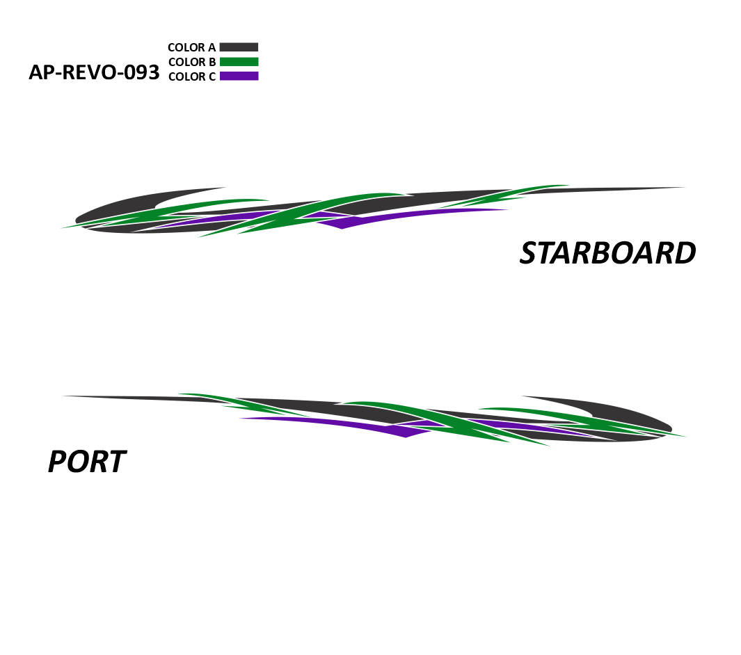 AP-REVO-093 - Revolution Series 3 Color Vinyl Boat Graphics Kit