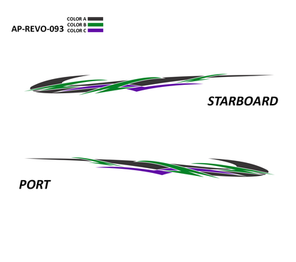 AP-REVO-093 - Revolution Series 3 Color Vinyl Boat Graphics Kit