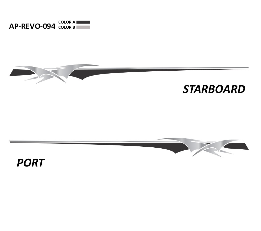 AP-REVO-094 - Revolution Series 2 Color Vinyl Boat Graphics Kit