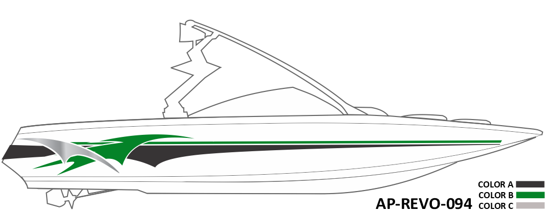 AP-REVO-094 - Revolution Series 3 Color Vinyl Boat Graphics Kit