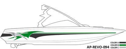 AP-REVO-094 - Revolution Series 3 Color Vinyl Boat Graphics Kit