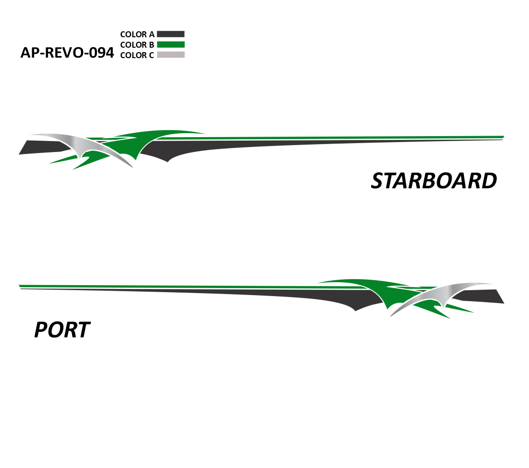 AP-REVO-094 - Revolution Series 3 Color Vinyl Boat Graphics Kit