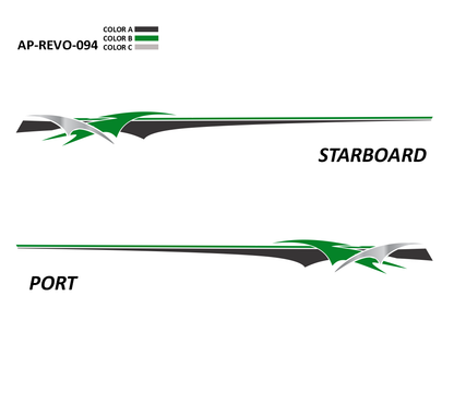 AP-REVO-094 - Revolution Series 3 Color Vinyl Boat Graphics Kit