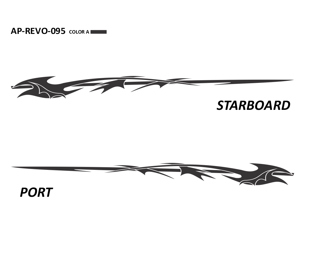 AP-REVO-095 - Revolution Series 1 Color Vinyl Boat Graphics Kit
