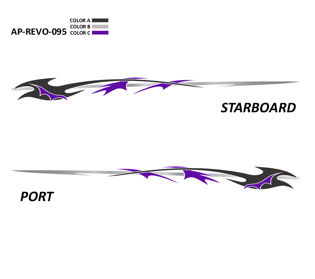 AP-REVO-095 - Revolution Series 3 Color Vinyl Boat Graphics Kit