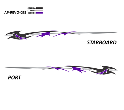 AP-REVO-095 - Revolution Series 3 Color Vinyl Boat Graphics Kit