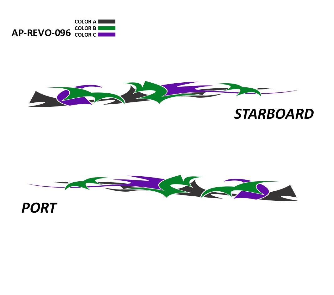 AP-REVO-096 - Revolution Series 3 Color Vinyl Boat Graphics Kit