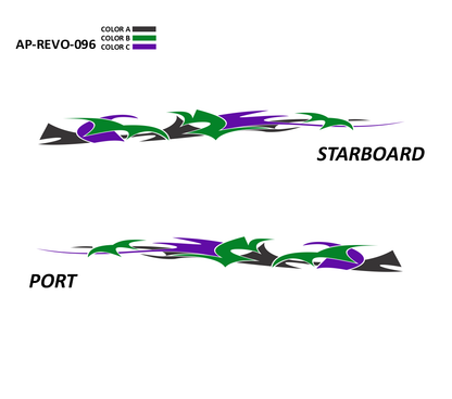AP-REVO-096 - Revolution Series 3 Color Vinyl Boat Graphics Kit