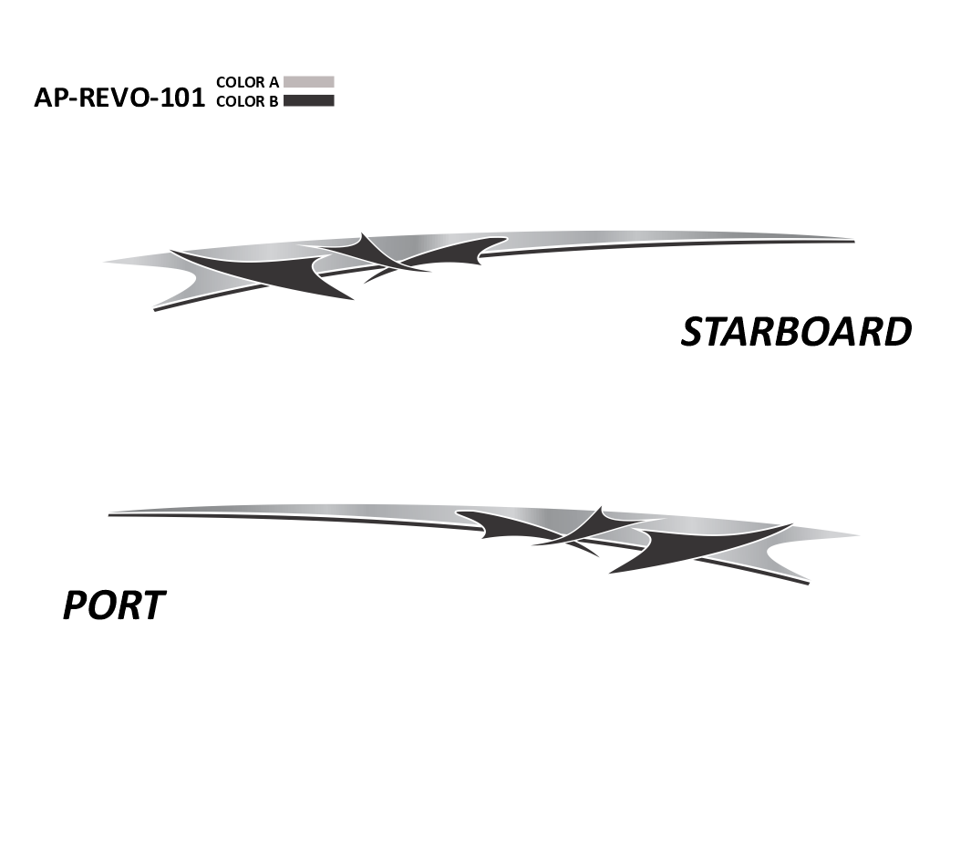 AP-REVO-101 - Revolution Series 2 Color Vinyl Boat Graphics Kit