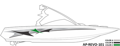 AP-REVO-101 - Revolution Series 3 Color Vinyl Boat Graphics Kit
