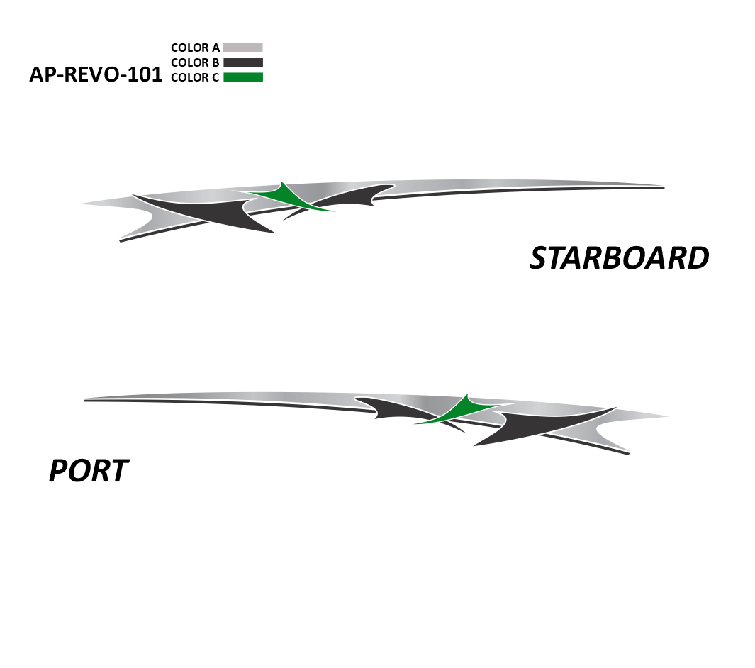AP-REVO-101 - Revolution Series 3 Color Vinyl Boat Graphics Kit