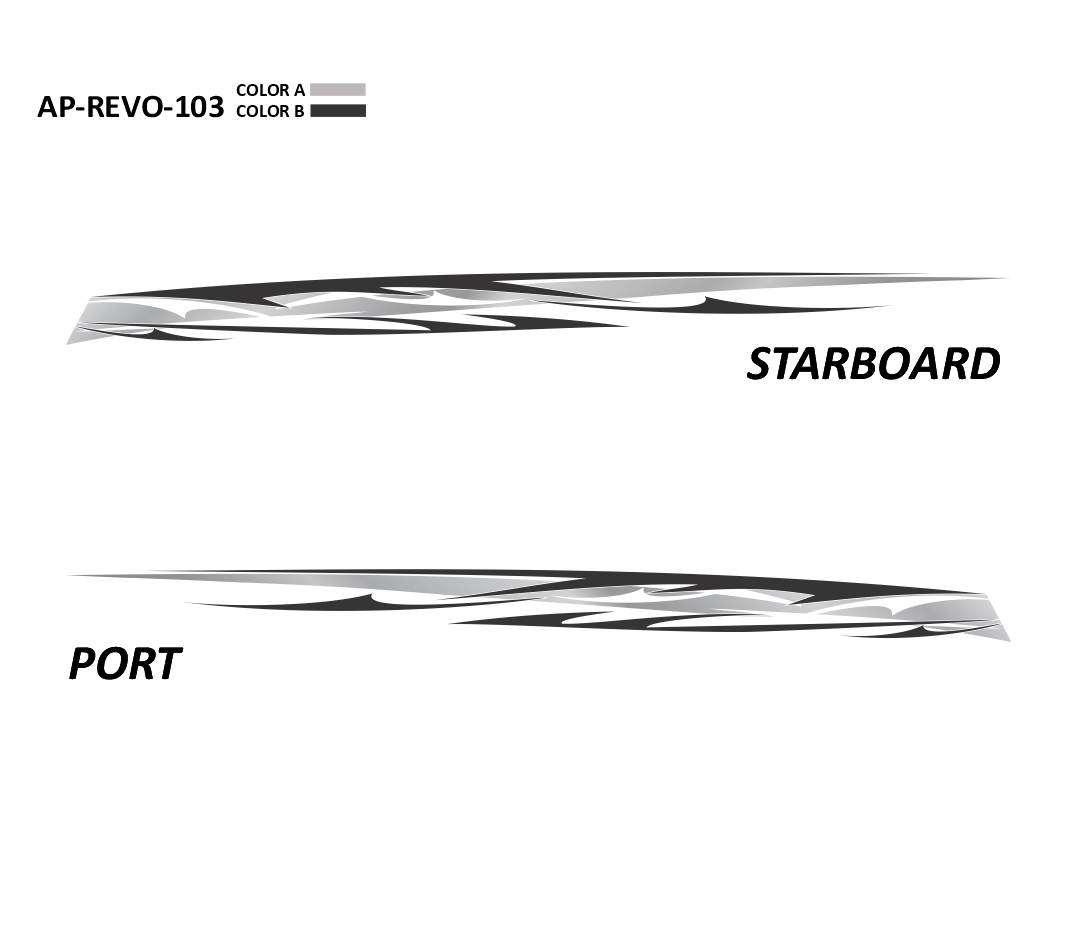 AP-REVO-103 - Revolution Series 2 Color Vinyl Boat Graphics Kit