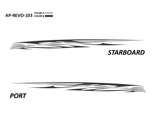 AP-REVO-103 - Revolution Series 2 Color Vinyl Boat Graphics Kit