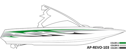 AP-REVO-103 - Revolution Series 3 Color Vinyl Boat Graphics Kit