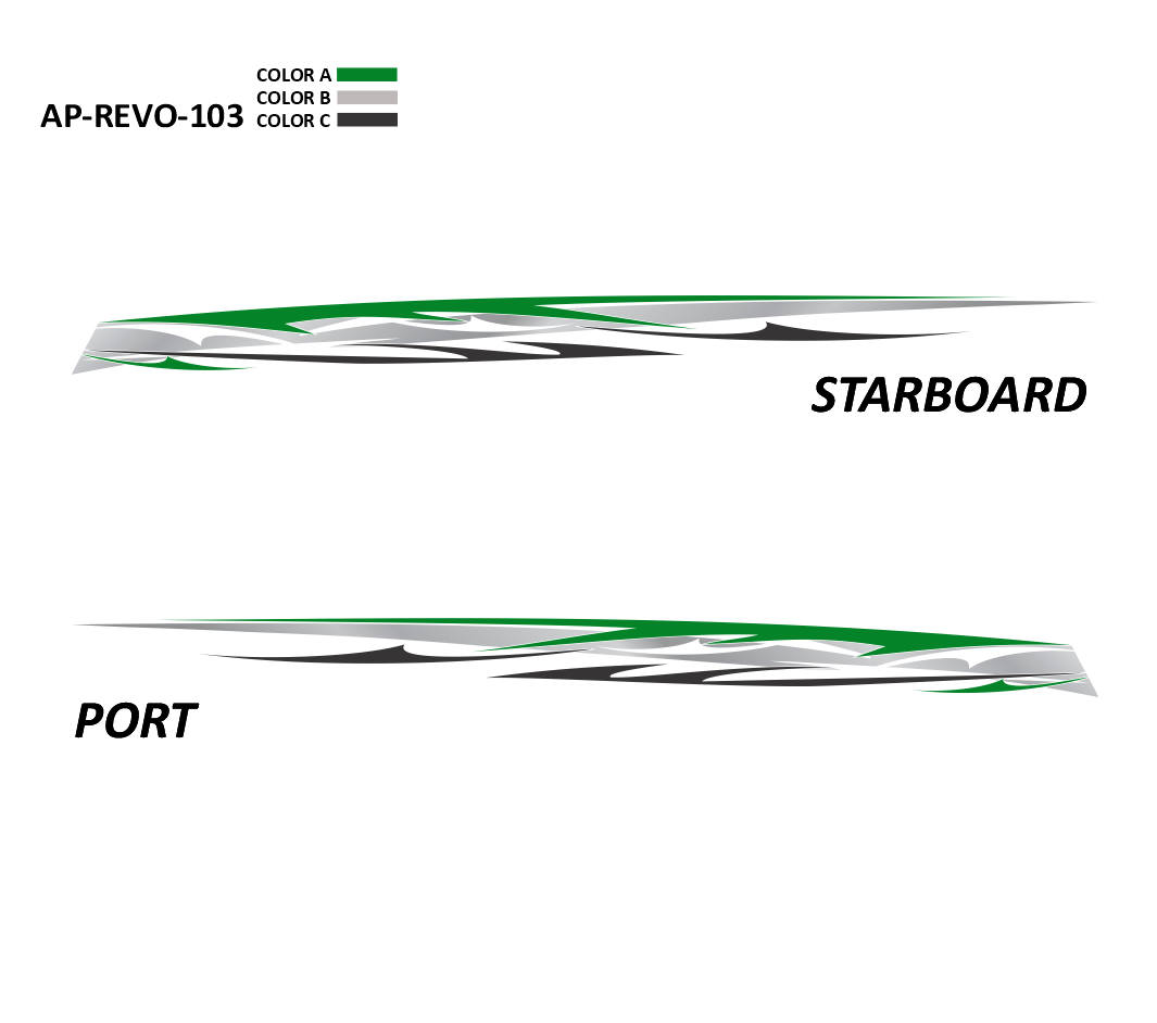 AP-REVO-103 - Revolution Series 3 Color Vinyl Boat Graphics Kit