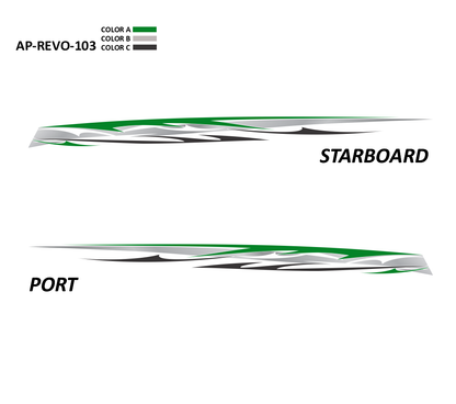 AP-REVO-103 - Revolution Series 3 Color Vinyl Boat Graphics Kit