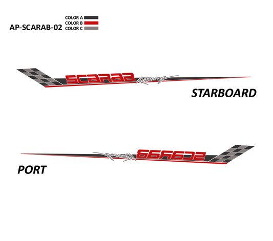 AP-SCARAB-02 - Scarab Series 3 Color Vinyl Boat Graphics Kit