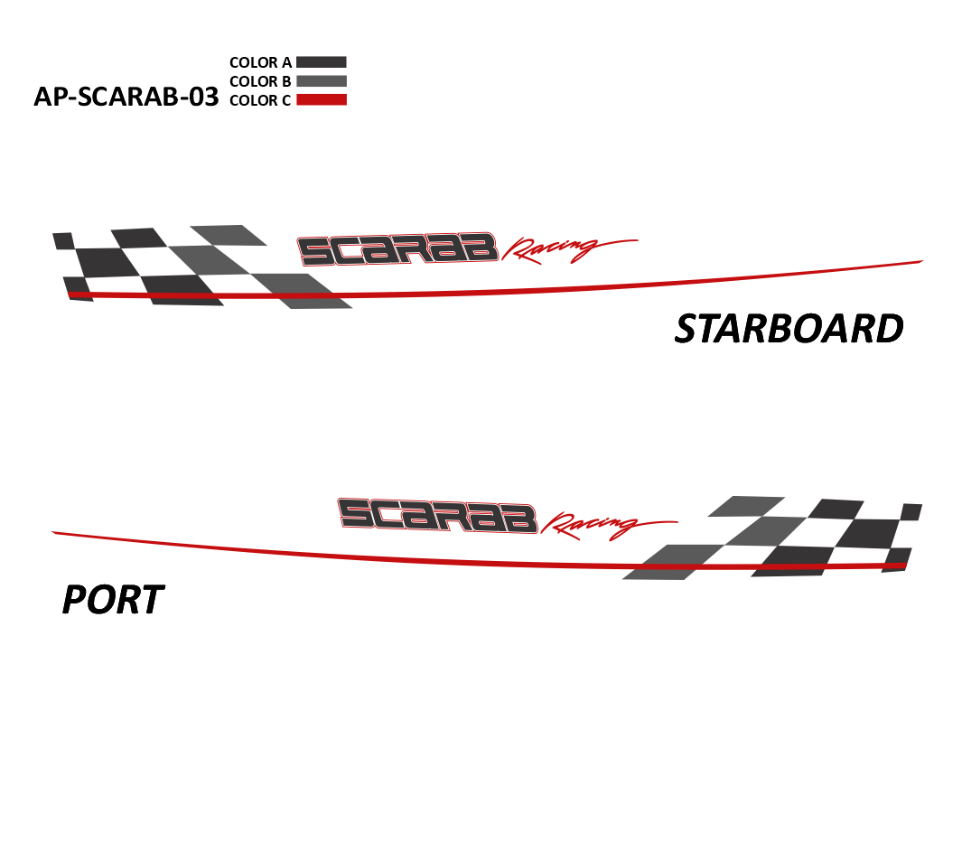 AP-SCARAB-03 - Scarab Series 3 Color Vinyl Boat Graphics Kit