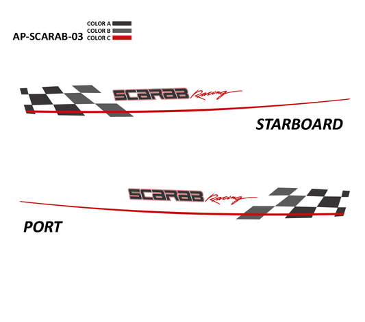 AP-SCARAB-03 - Scarab Series 3 Color Vinyl Boat Graphics Kit