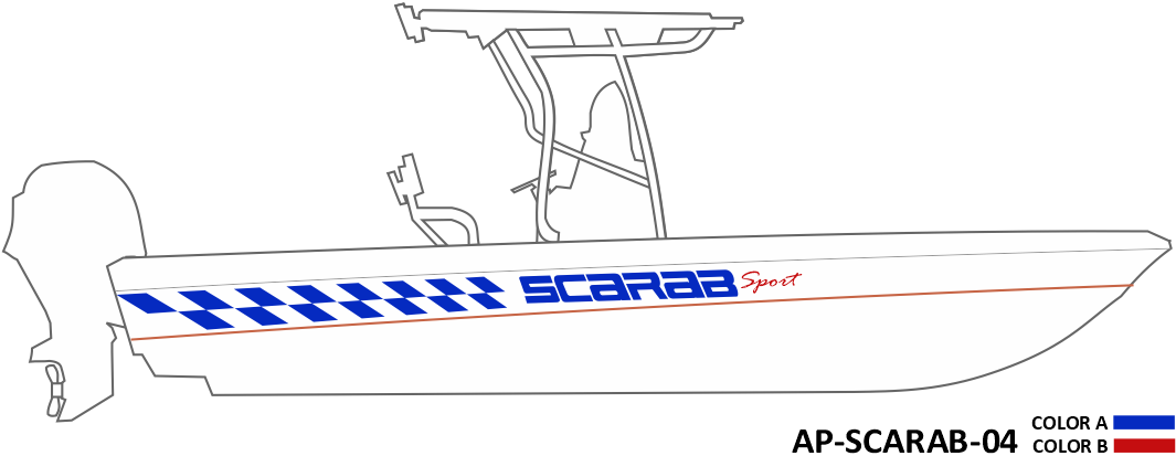 AP-SCARAB-04 - Scarab Series 2 Color Vinyl Boat Graphics Kit