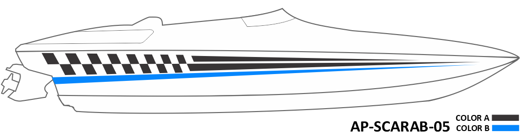AP-SCARAB-05 - Scarab Series 2 Color Vinyl Boat Graphics Kit