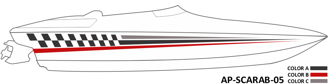 AP-SCARAB-05 - Scarab Series 3 Color Vinyl Boat Graphics Kit