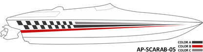 AP-SCARAB-05 - Scarab Series 3 Color Vinyl Boat Graphics Kit