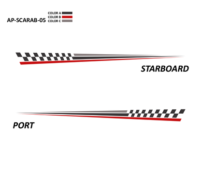 AP-SCARAB-05 - Scarab Series 3 Color Vinyl Boat Graphics Kit