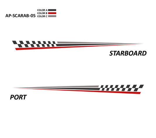 AP-SCARAB-05 - Scarab Series 3 Color Vinyl Boat Graphics Kit
