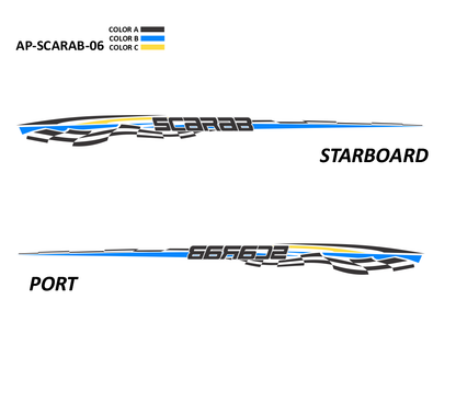 AP-SCARAB-06 - Scarab Series 3 Color Vinyl Boat Graphics Kit