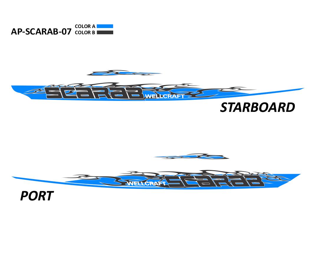 AP-SCARAB-07 - Scarab Series 2 Color Vinyl Boat Graphics Kit