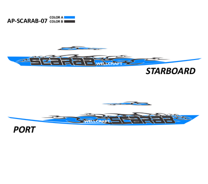 AP-SCARAB-07 - Scarab Series 2 Color Vinyl Boat Graphics Kit