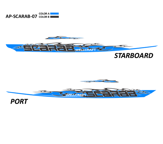 AP-SCARAB-07 - Scarab Series 2 Color Vinyl Boat Graphics Kit